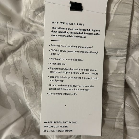 NWT Lululemon down jacket - Picture 5 of 6